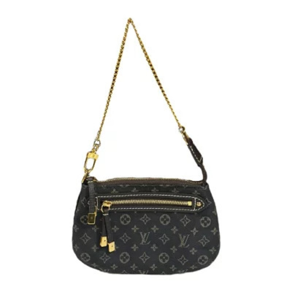 Louis Vuitton Pochette Accessoires Monogram Lin Handbag Brown Chain